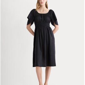 NWT Everlane Linen Flutter-Sleeve Dress